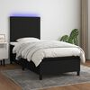 vidaXL Cama box spring c/ colch&atilde;o e LED 90x200 cm tecido preto