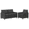 vidaXL Conjunto de Sof&aacute;s 2 pcs Cinzento-Escuro Poli&eacute;ster