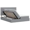 vidaXL Cama com Armazenamento Cinzento-claro 200 x 200 cm Tecido