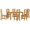 vidaXL Conjunto de sala de jantar 7 unid. Bege