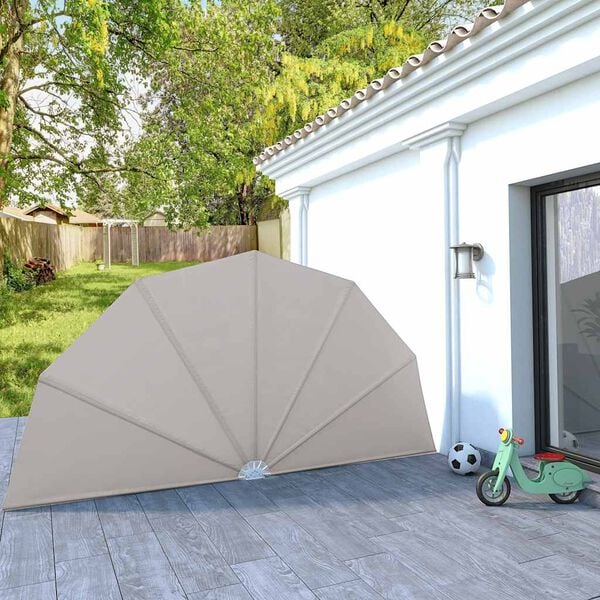 vidaXL Toldo lateral dobr&aacute;vel para terra&ccedil;o 200 cm creme