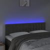 vidaXL Cabeceira de cama c/luzes LED veludo 144x5x78/88cm cinza-escuro