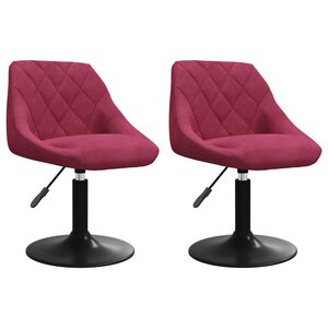 vidaXL Cadeiras de jantar girat&oacute;rias 2 pcs veludo vermelho tinto