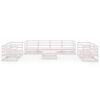 vidaXL 9 pcs conjunto lounge de jardim pinho maci&ccedil;o branco