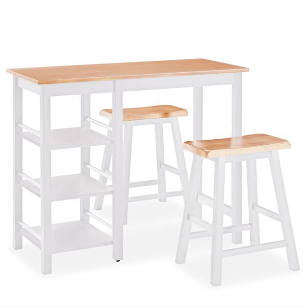 vidaXL Conjunto de bar 3 pcs MDF branco