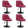 vidaXL Cadeiras de jantar girat&oacute;rias 4 pcs veludo vermelho tinto