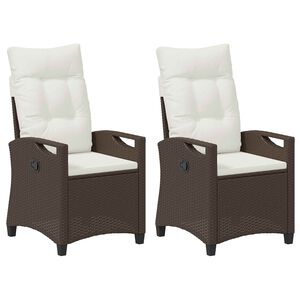 vidaXL Cadeira de Jardim 2 pcs Marrom e Creme 56 x 60 x 112 cm