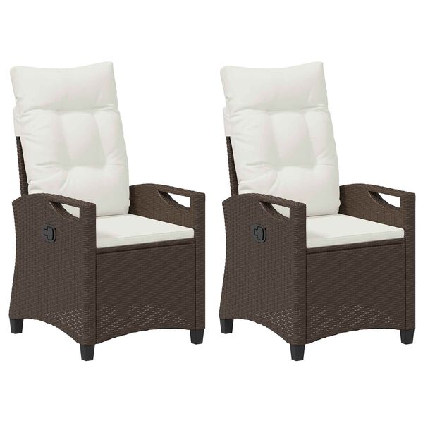 vidaXL Cadeira de Jardim 2 pcs Marrom e Creme 56 x 60 x 112 cm