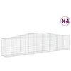 vidaXL Cestos gabi&atilde;o arqueados 4 pcs 400x50x80/100cm ferro galvanizado