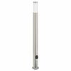 vidaXL Lumin&aacute;ria de poste com sensor e tomada, 110 cm, a&ccedil;o inoxid&aacute;vel, IP44