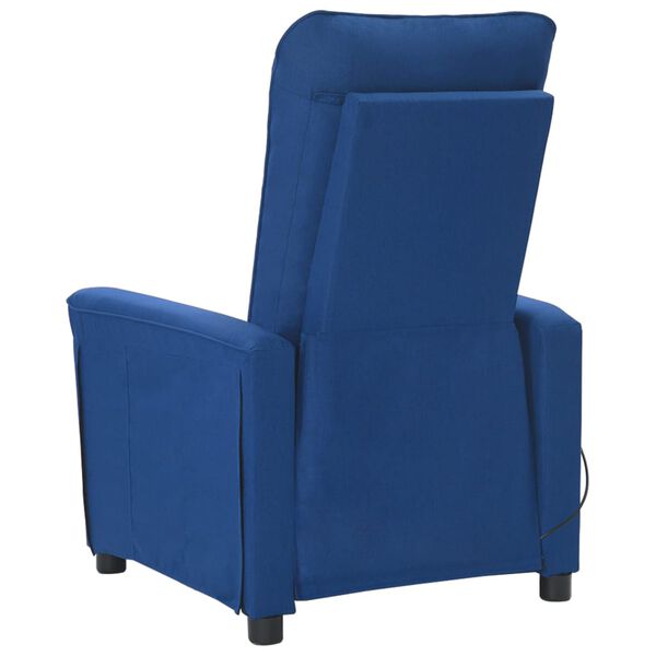 vidaXL Poltrona de massagens tecido azul