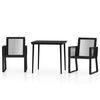 vidaXL 3 pcs conjunto de jantar para jardim preto