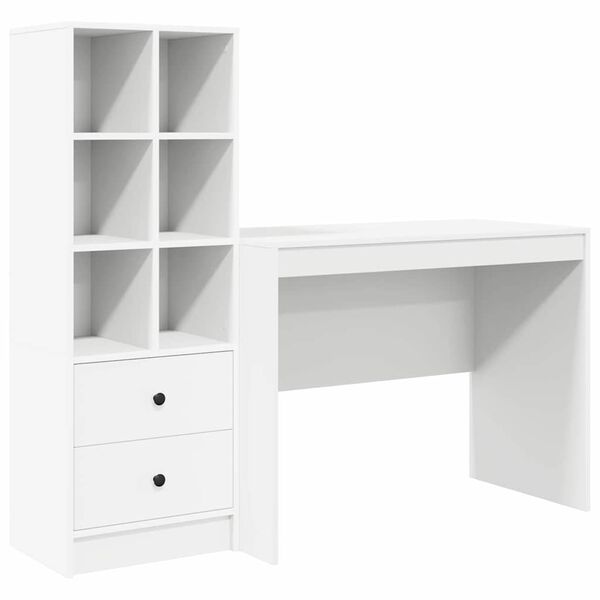 vidaXL Mesa com gaveta 2 pcs Branco