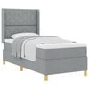 vidaXL Cama Box com cabeceira Cinzento-claro 90 x 190 cm tecido