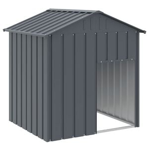 vidaXL Casota para c&atilde;es com telhado a&ccedil;o galvanizado antracite