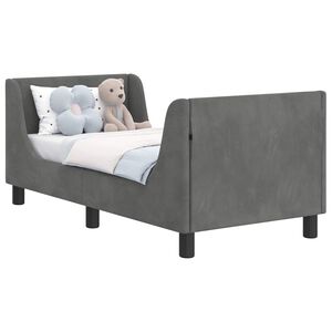 vidaXL Estrutura de Cama para Crian&ccedil;a com Cabeceira Cinzento-Escuro
