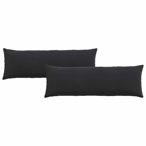 vidaXL Travesseiros de Sof&aacute; 2 pcs Preto 120 x 40 cm