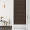 vidaXL Painel parede 12 pcs 90x30 cm couro artificial 3,24 m&sup2; castanho