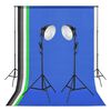 vidaXL Kit de est&uacute;dio com ilumina&ccedil;&atilde;o e fundos