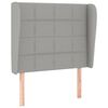 vidaXL Cabeceira de cama c/ abas tecido 93x23x118/128cm cinzento-claro