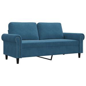 vidaXL Sof&aacute; de 2 lugares veludo 140 cm azul
