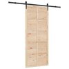vidaXL Porta Deslizante Natural 100 x 208 cm Madeira de Pinho Maci&ccedil;a