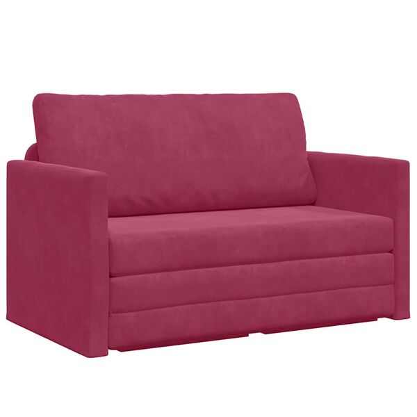 vidaXL Sof&aacute;-Cama 110cm Vinho Vermelho Veludo