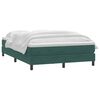 vidaXL Cama box spring com colch&atilde;o 160x210 cm veludo verde escuro