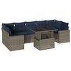 vidaXL Conjunto de sof&aacute; de jardim com 8 pe&ccedil;as e almofadas em rattan sint&eacute;tico cinza