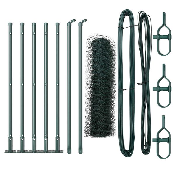 vidaXL Poste de Cerca Verde 10 x 0,8 m (malha de 36 mm) A&ccedil;o e PVC