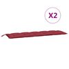 vidaXL Almofadões banco jardim 2 pcs tecido oxford vermelho tinto