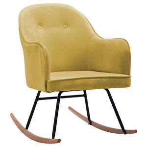 vidaXL Cadeira de baloi&ccedil;o veludo amarelo mostarda