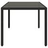 vidaXL Mesa de jardim com tampo de vidro 190x90x75 cm vime PE preto