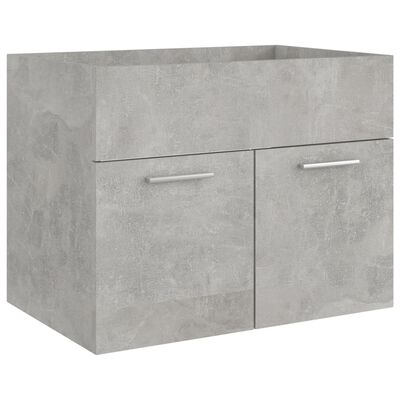 vidaXL Armário lavatório 60x38,5x46 cm contraplacado cinzento cimento