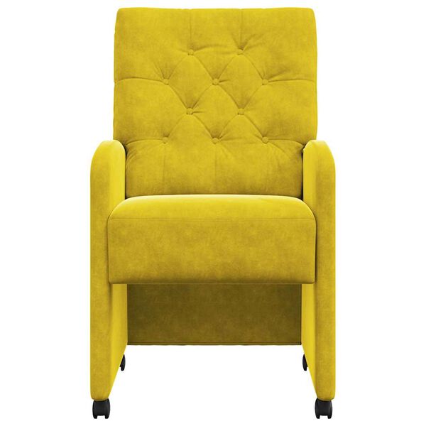 vidaXL Cadeiras de Jantar com Rodas 2 pcs Amarelo 58 x 67 x 97 cm