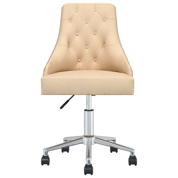 vidaXL Cadeiras de jantar girat&oacute;rias 2 pcs tecido cor creme