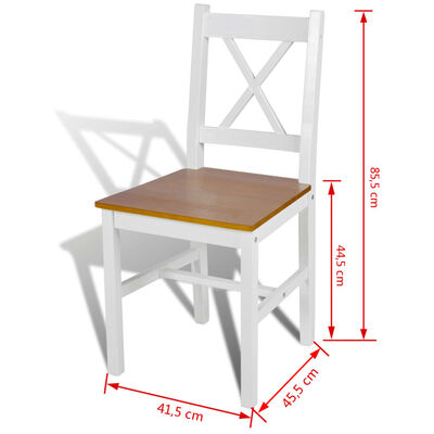 vidaXL Cadeiras de jantar 2 pcs madeira de pinho branco