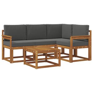 vidaXL Conjunto de Sof&aacute;s para Exterior 5 pcs Natural e Antracite