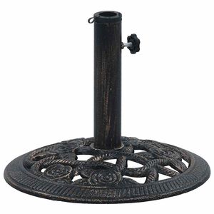 vidaXL Base para guarda-sol 9 kg 40 cm ferro fundido preto e bronze