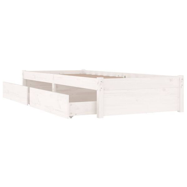 vidaXL Estrutura de cama c/ gavetas 100x200 cm branco