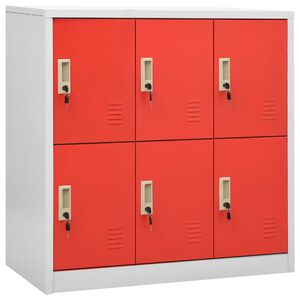 vidaXL Cacifo 90x45x92,5 cm a&ccedil;o cinzento-claro e vermelho