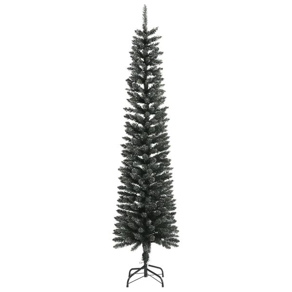 vidaXL &Aacute;rvore de Natal artificial fina com suporte 240 cm PVC verde