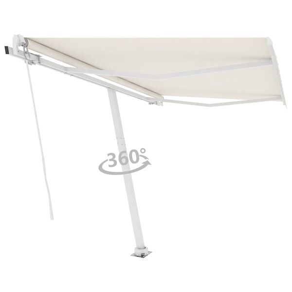 vidaXL Toldo retr&aacute;til manual independente 300x250 cm cor creme