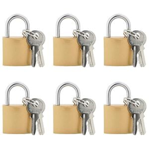vidaXL U Lock com Chaves 6 unid. Lat&atilde;o Ferro
