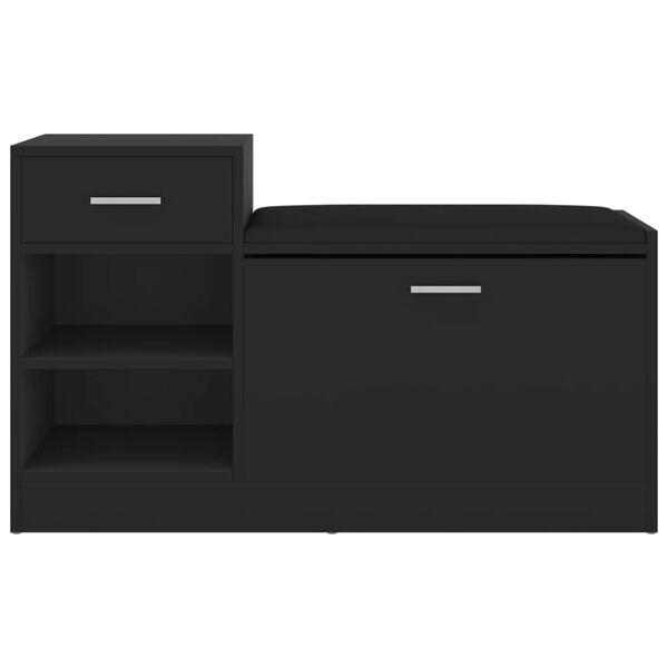 vidaXL Banco sapateira 94,5x31x57 cm derivados de madeira preto