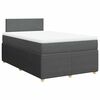vidaXL Cama boxspring com colch&atilde;o 120x190 cm tecido cinzento-escuro