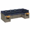 vidaXL 7 pcs conjunto sof&aacute;s p/ jardim c/ almofad&otilde;es vime PE cinzento