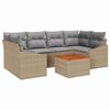 vidaXL Conjunto de Sof&aacute; de Jardim 7 unid. Bege vime PE