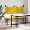 vidaXL Cabeceira Suspensa Amarelo 130 x 55 x 5 cm Veludo