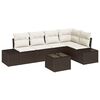 vidaXL Conjunto de Sof&aacute; de Jardim 6 unid. Castanho vime PE